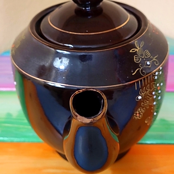 Vintage Japanese Redware Teapot + trinket box - Picture 9 of 11